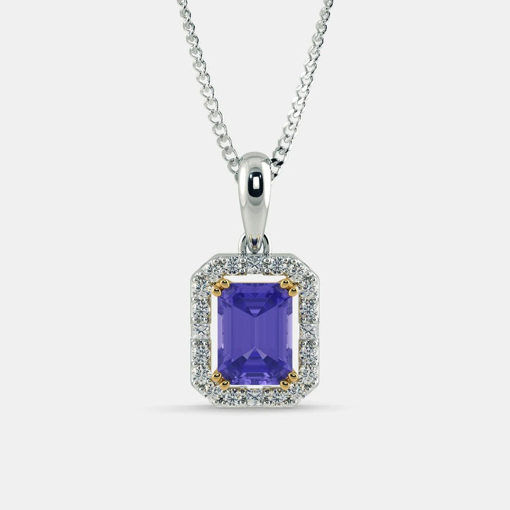 Dazzling Purple Diamond Necklace - 925 Silver