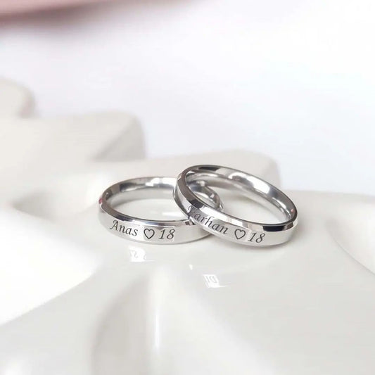 BLING COUPLE BANDS - 925 SILVER