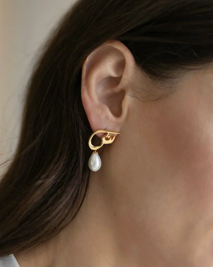 Calligraphed Initial Earrings