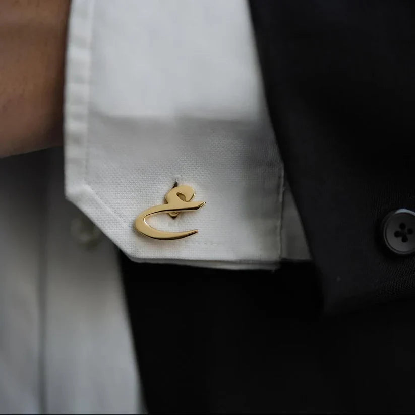Calligraphed Initial Cufflinks