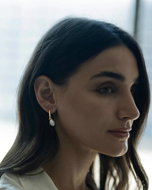 Calligraphed Letter Earrings إ