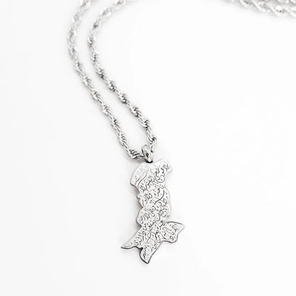 Ayat ul Kursi Country Map Necklace