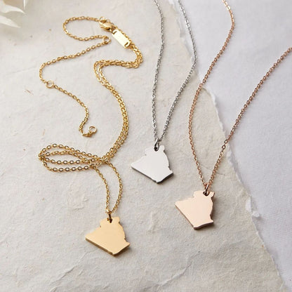 Country Map Necklace