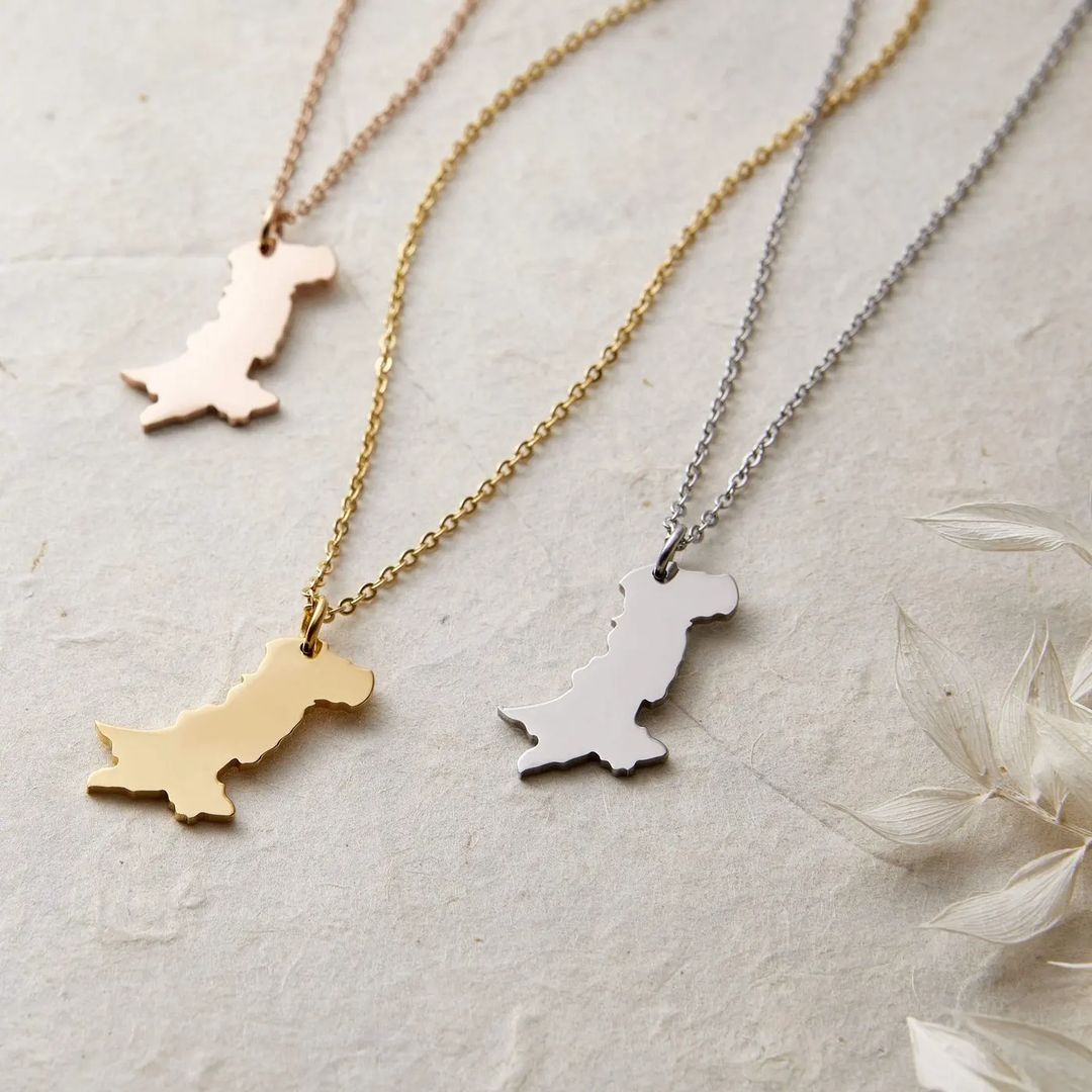 Country Map Necklace