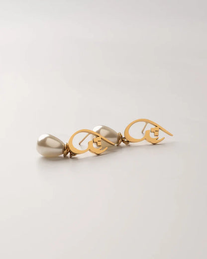 Calligraphed Letter Earrings ش