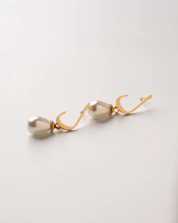 Calligraphed Letter Earrings ل