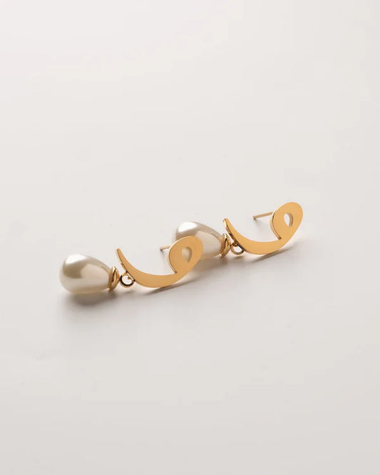 Calligraphed Letter Earrings و