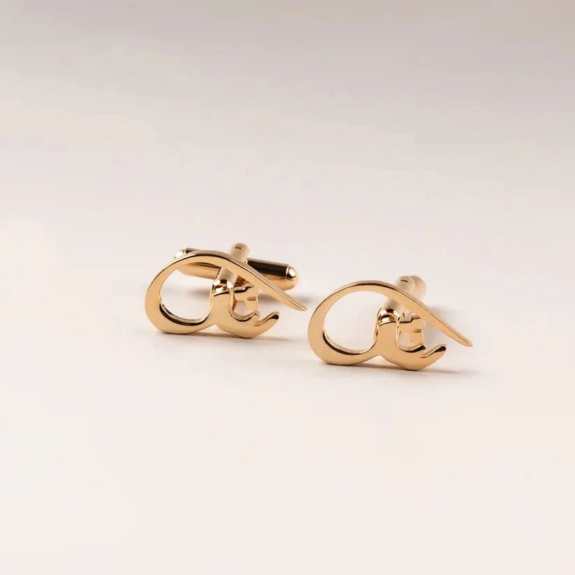 Calligraphed Initial Cufflinks