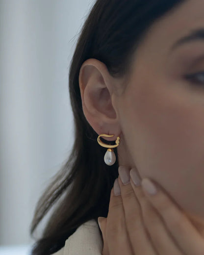 Calligraphed Initial Earrings