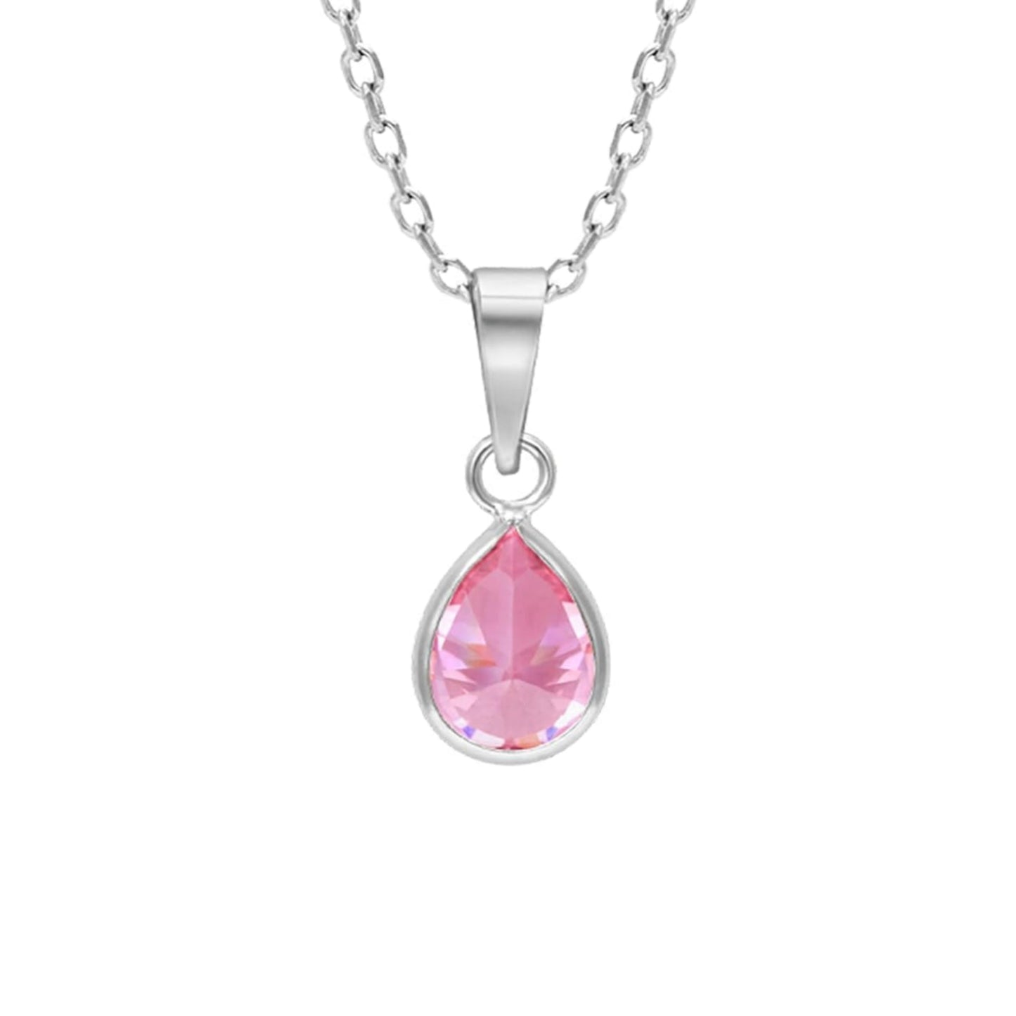 Gracious Pink Drop Pendant - 925 Silver