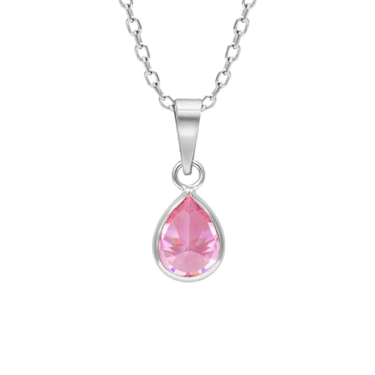 Gracious Pink Drop Pendant - 925 Silver