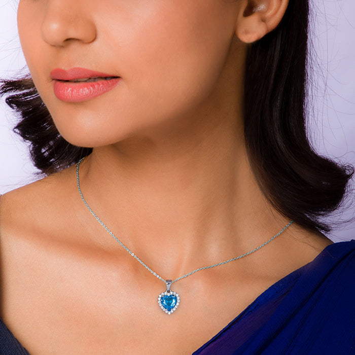 Heart Of The Ocean Pendant - 925 Silver