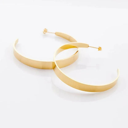 Large Flat Hoops Earrings