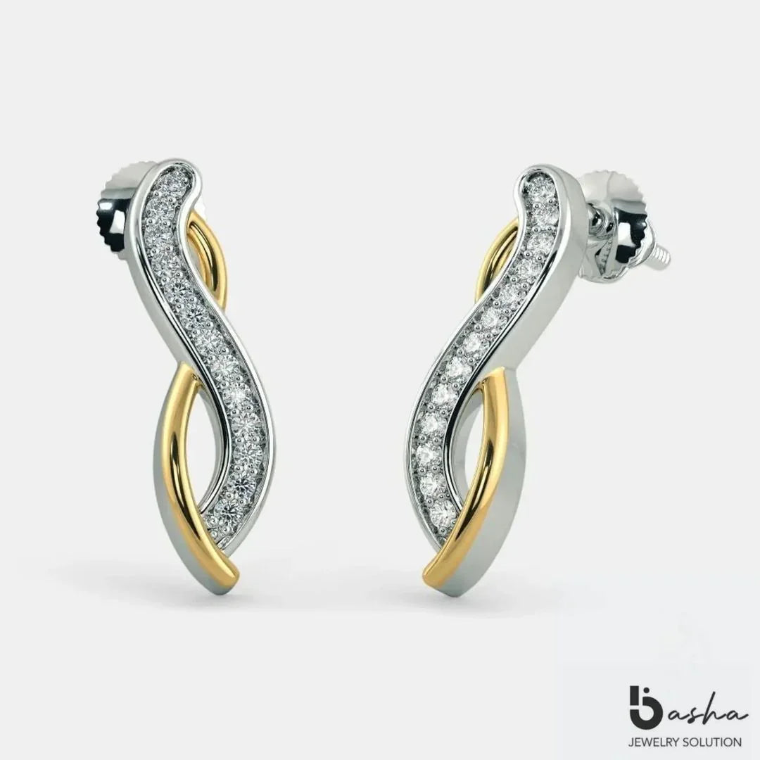 Twisted Diamond Earrings