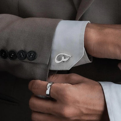 Calligraphed Initial Cufflinks