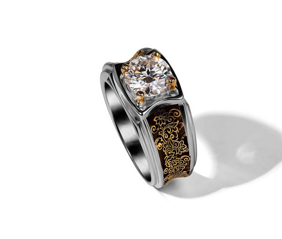 GILDED PETAL MOISSANITE BAND