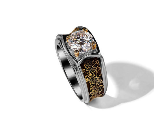 GILDED PETAL MOISSANITE BAND