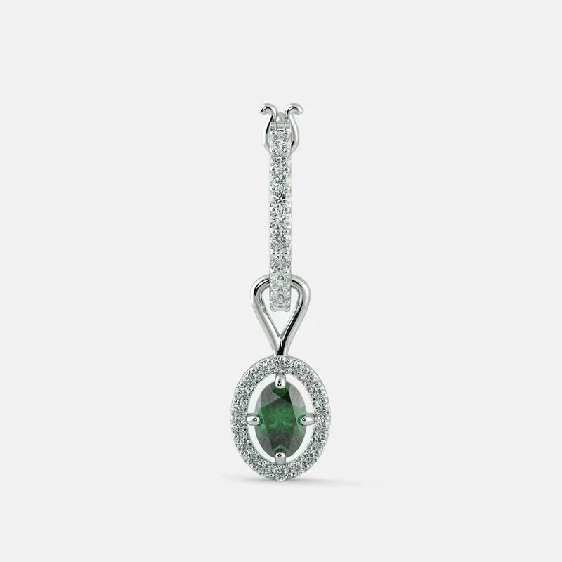 Atlantis Emerald Diamond Earrings - 925 Silver