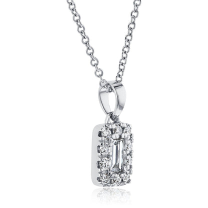 BAGUETTE DIAMOND NECKLACE - 925 SILVER