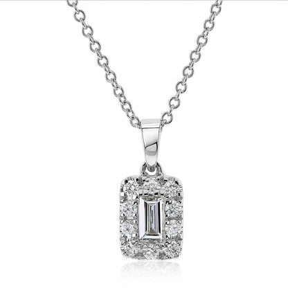 BAGUETTE DIAMOND NECKLACE - 925 SILVER