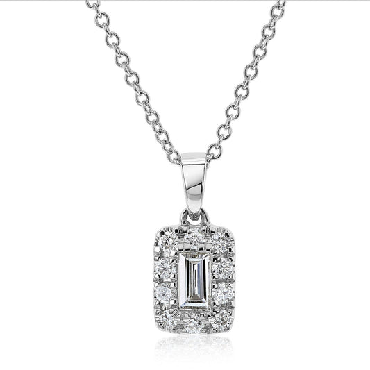 BAGUETTE DIAMOND NECKLACE - 925 SILVER