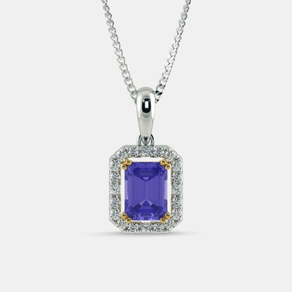 Dazzling Purple Diamond Necklace - 925 Silver