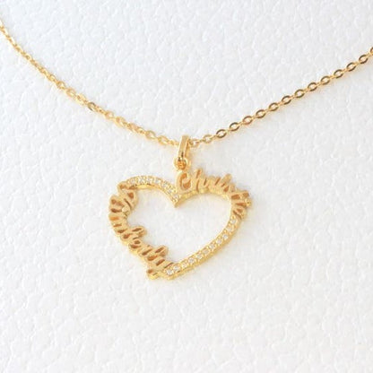 PERSONALISED HEART ZIRCONIA NECKLACE