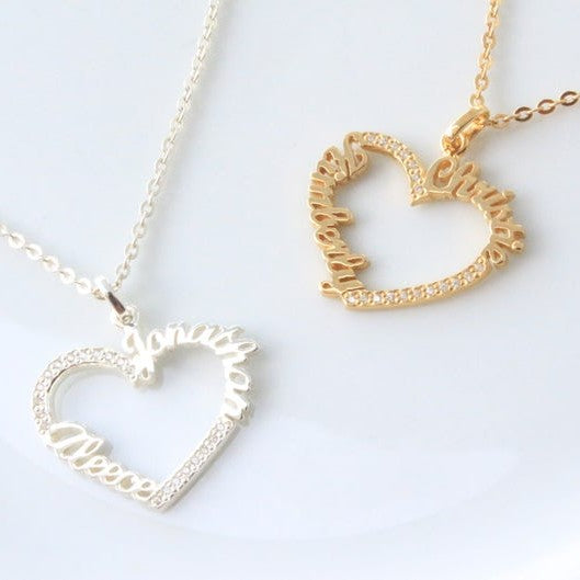 PERSONALISED HEART ZIRCONIA NECKLACE