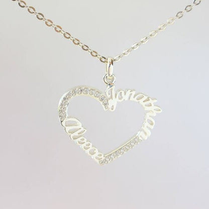 PERSONALISED HEART ZIRCONIA NECKLACE