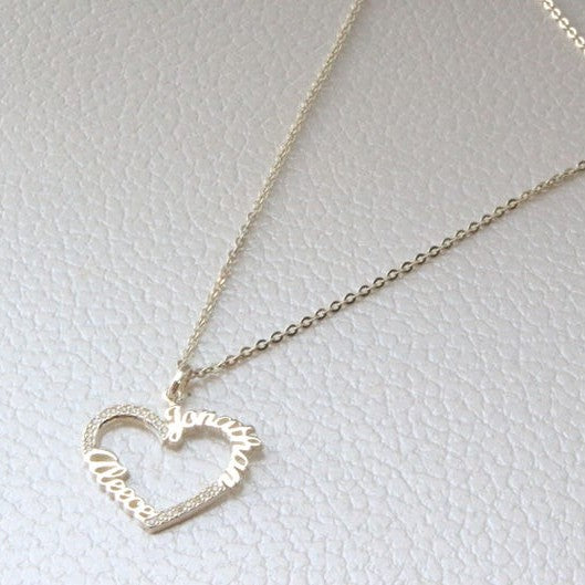 PERSONALISED HEART ZIRCONIA NECKLACE