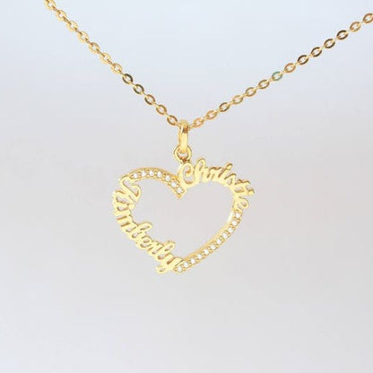 PERSONALISED HEART ZIRCONIA NECKLACE