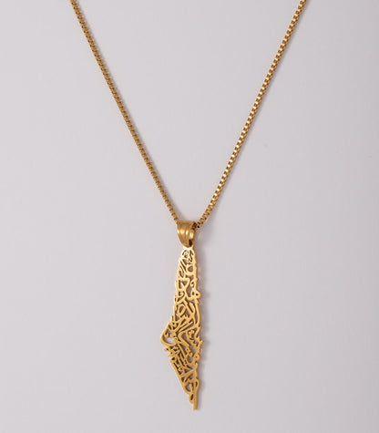 Palestine Map Necklace