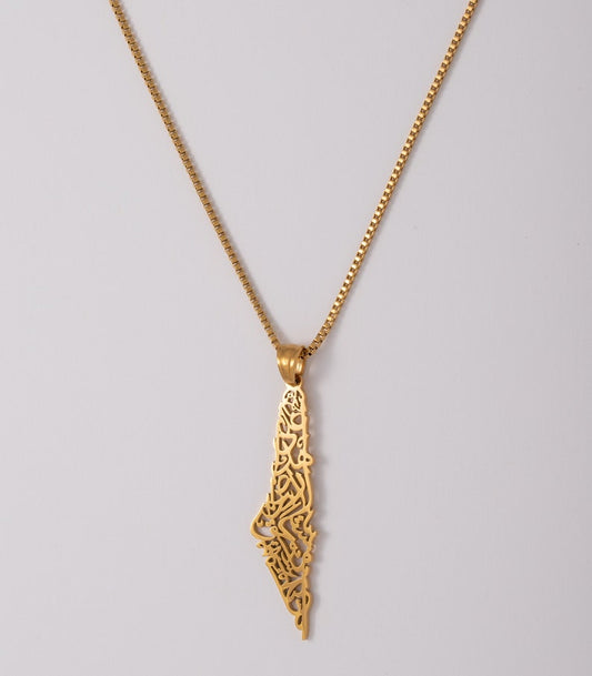 Palestine Map Necklace