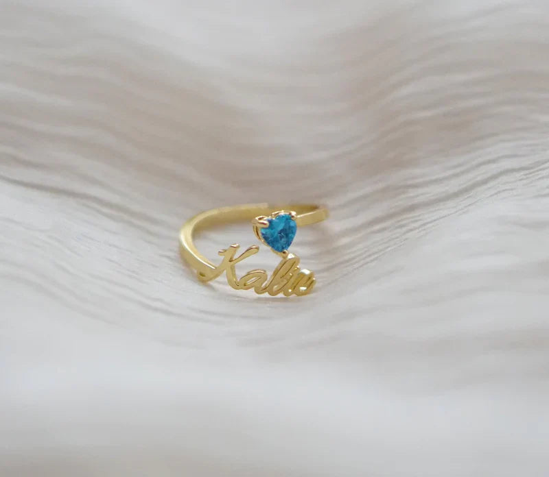 BIRTHSTONE NAME RING