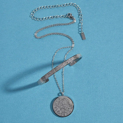 Pack of Ayat-Ul-Kursi Bangle and Round Necklace For Men & Women