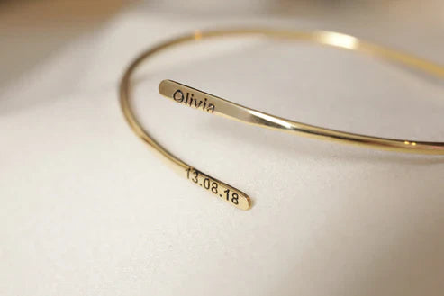 PERSONALIZED ORBIT BANGLE BRACELET