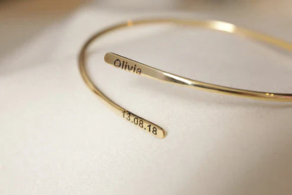 PERSONALIZED ORBIT BANGLE BRACELET