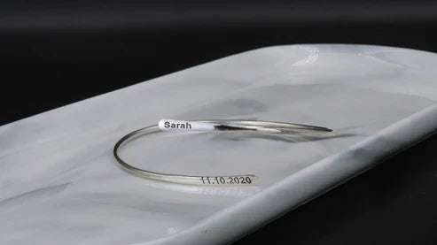 PERSONALIZED ORBIT BANGLE BRACELET