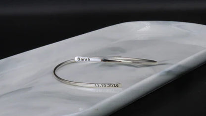 PERSONALIZED ORBIT BANGLE BRACELET