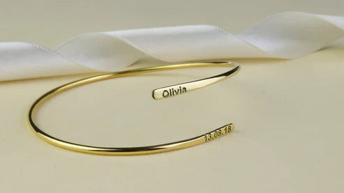 PERSONALIZED ORBIT BANGLE BRACELET