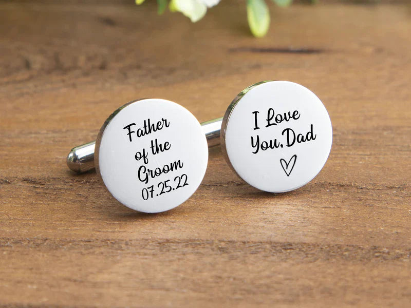 LUXURY ROUND PERSONALIZED CUFFLINKS