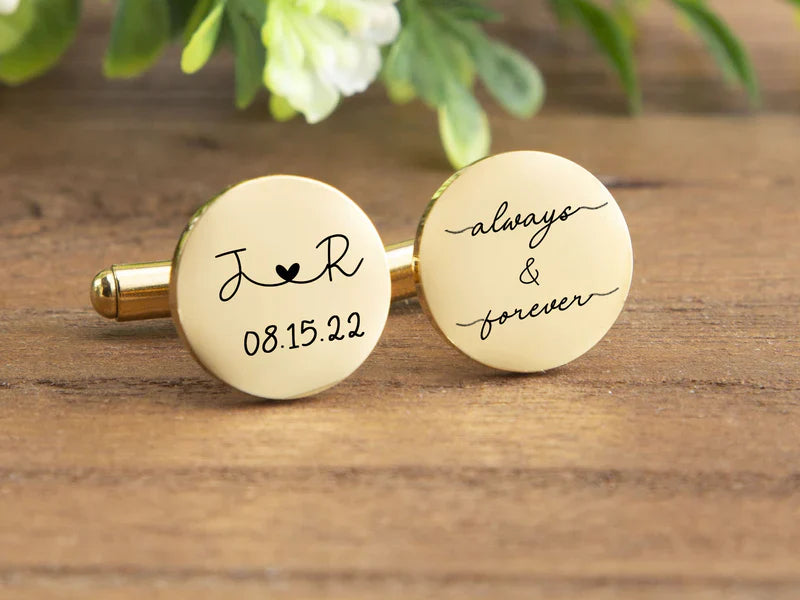 LUXURY ROUND PERSONALIZED CUFFLINKS