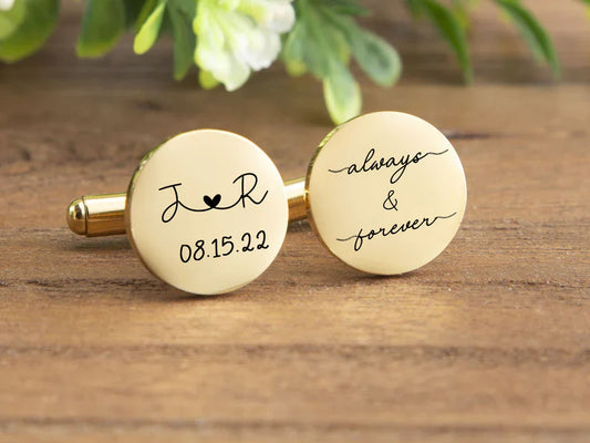 LUXURY ROUND PERSONALIZED CUFFLINKS