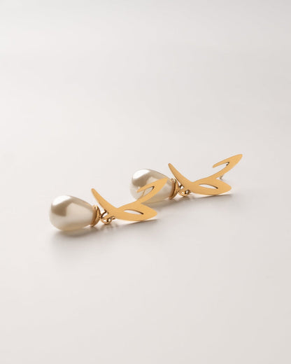 Calligraphed Letter Earrings ق