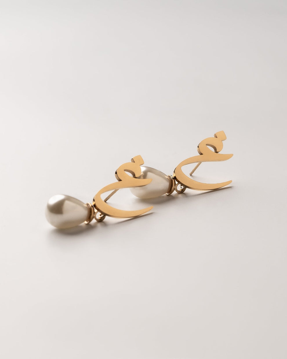 Calligraphed Letter Earrings ق