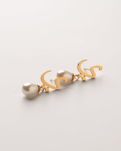 Calligraphed Letter Earrings ق