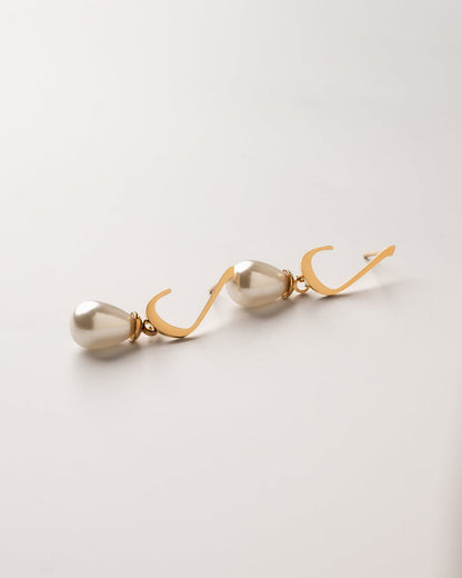 Calligraphed Letter Earrings ق