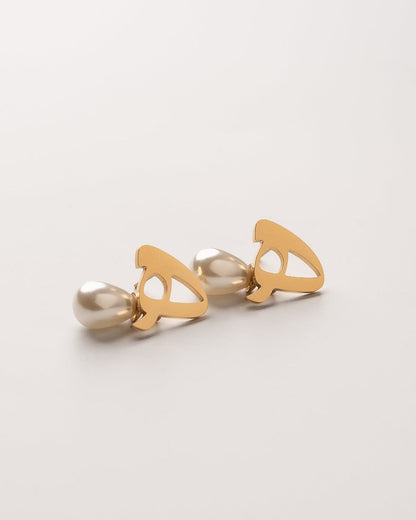 Calligraphed Letter Earrings ق