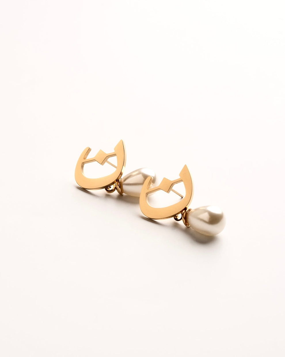 Calligraphed Letter Earrings ق