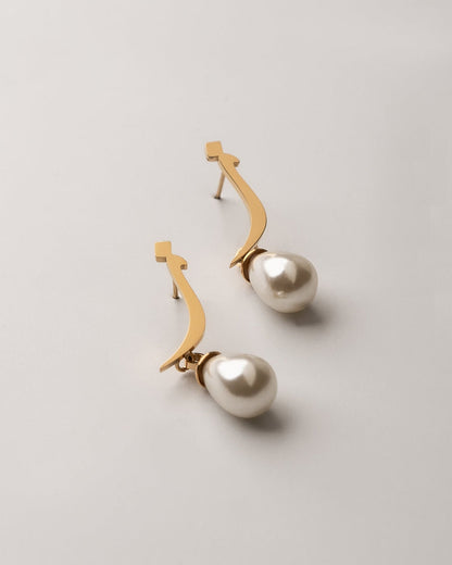 Calligraphed Letter Earrings ق